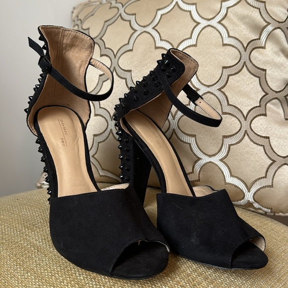 Zara Embellished Studded Punk High Heels in Faux suede - 38 - Picture 6 of 16